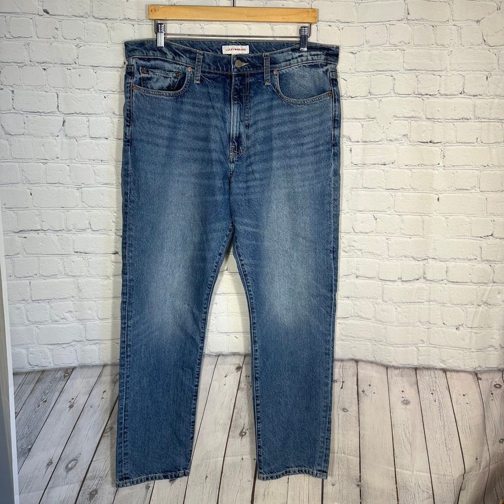Lucky‎ Brand Mens 36x32 Straight Leg Jeans Medium Wash Denim Blue Pants